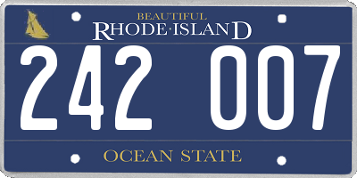 RI license plate 242007