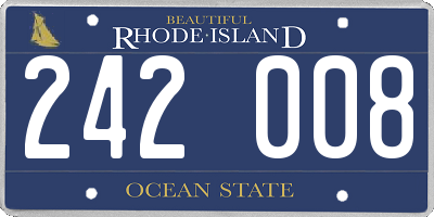 RI license plate 242008