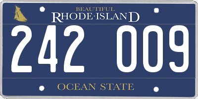 RI license plate 242009