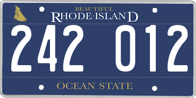 RI license plate 242012