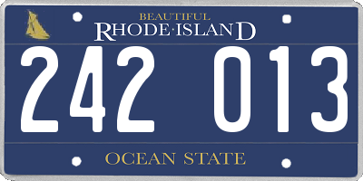 RI license plate 242013