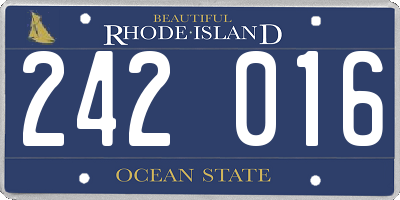RI license plate 242016