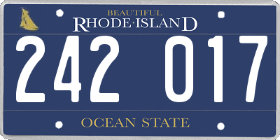 RI license plate 242017