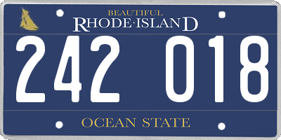 RI license plate 242018