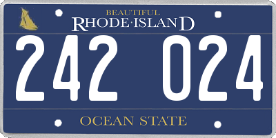 RI license plate 242024