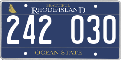 RI license plate 242030