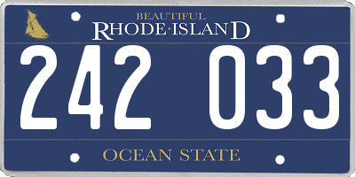 RI license plate 242033