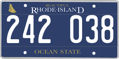 RI license plate 242038