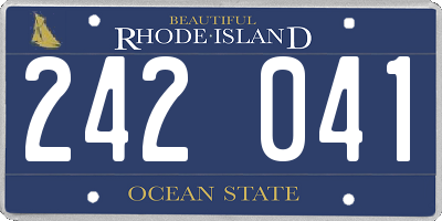RI license plate 242041