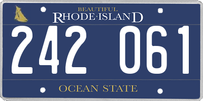 RI license plate 242061