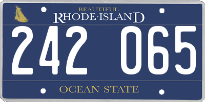 RI license plate 242065