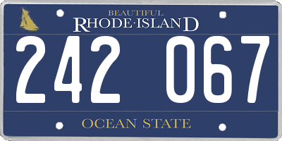 RI license plate 242067