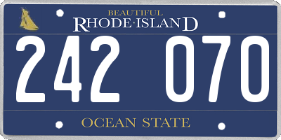 RI license plate 242070