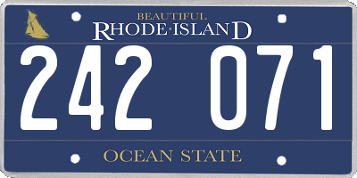 RI license plate 242071