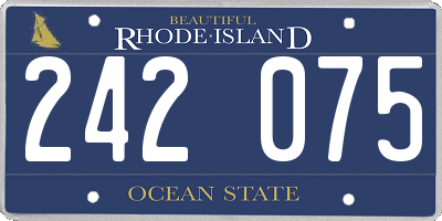 RI license plate 242075