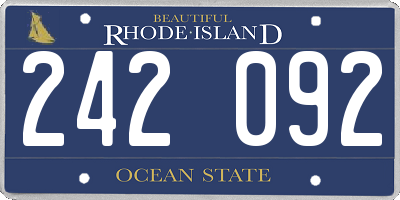 RI license plate 242092