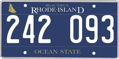 RI license plate 242093