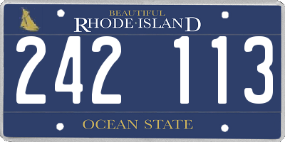 RI license plate 242113