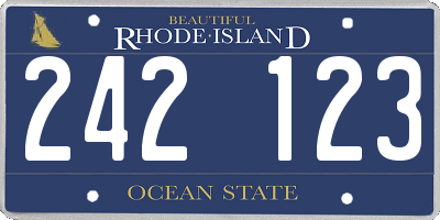 RI license plate 242123