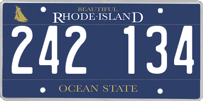 RI license plate 242134