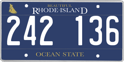 RI license plate 242136