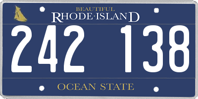 RI license plate 242138