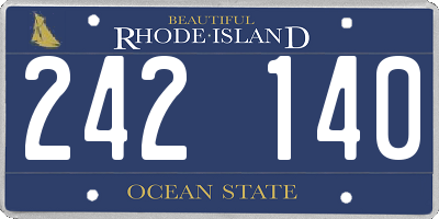 RI license plate 242140