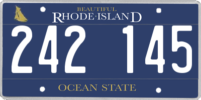 RI license plate 242145