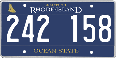 RI license plate 242158