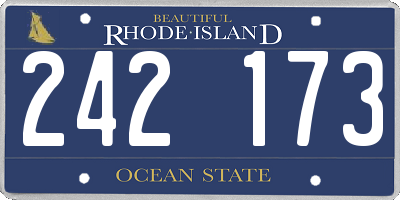 RI license plate 242173