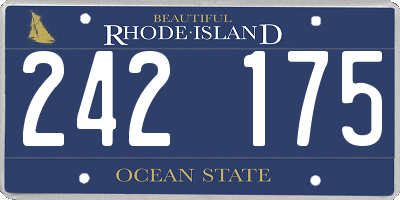 RI license plate 242175