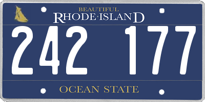 RI license plate 242177