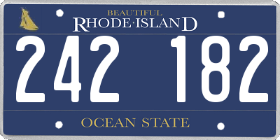 RI license plate 242182