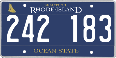 RI license plate 242183