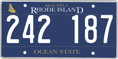 RI license plate 242187
