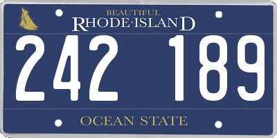 RI license plate 242189