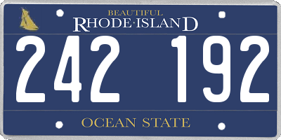 RI license plate 242192