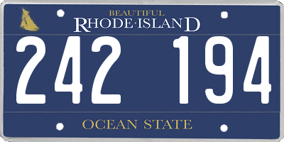 RI license plate 242194