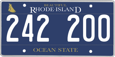 RI license plate 242200