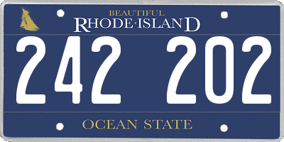 RI license plate 242202