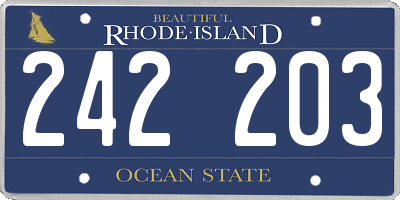 RI license plate 242203
