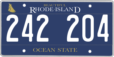 RI license plate 242204