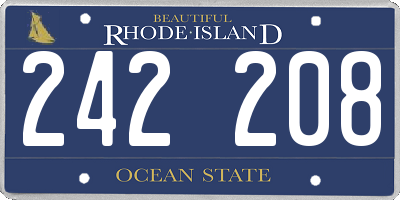 RI license plate 242208