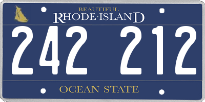 RI license plate 242212