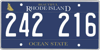 RI license plate 242216
