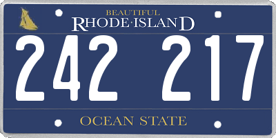 RI license plate 242217