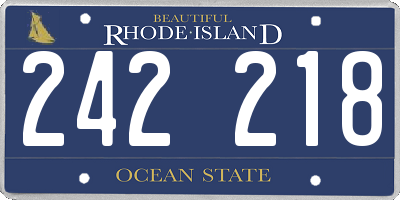 RI license plate 242218