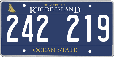 RI license plate 242219