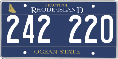 RI license plate 242220