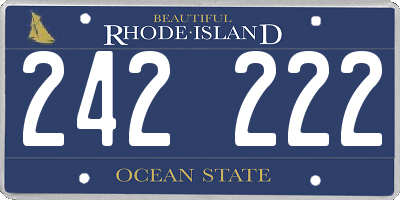 RI license plate 242222